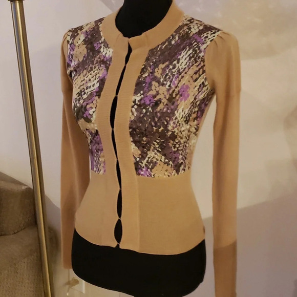 Diane von Furstenberg wool/silk cardigan size P NWOT - Picture 2 of 5